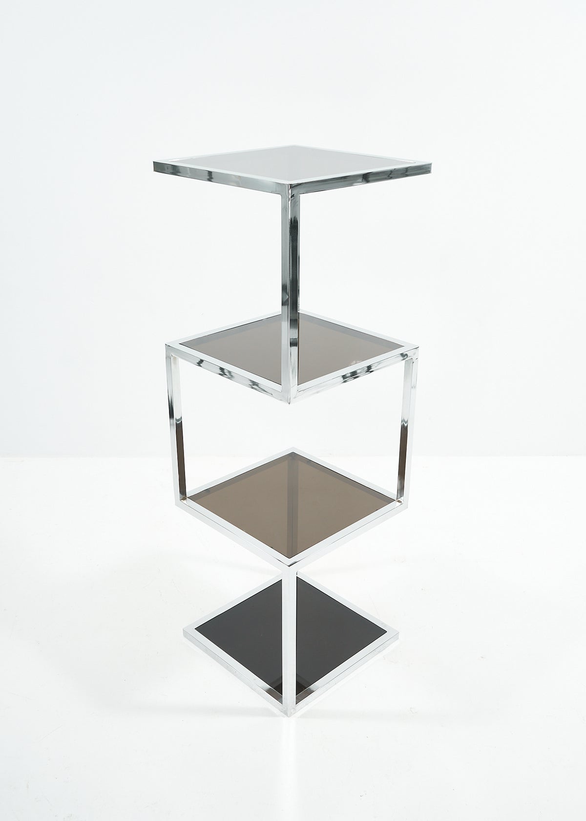 Étagère tripartite chrome 1970s