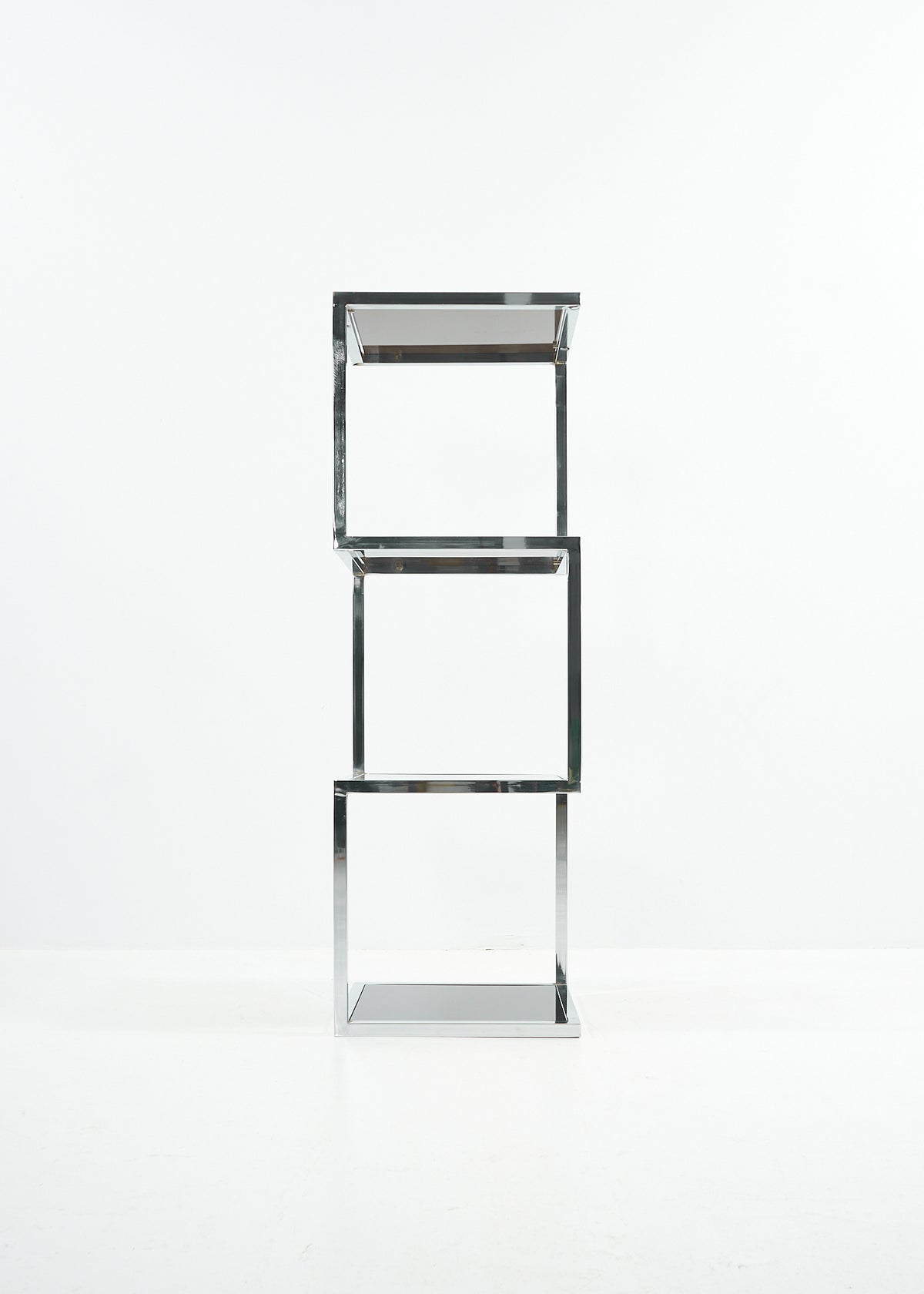 Étagère tripartite chrome 1970s