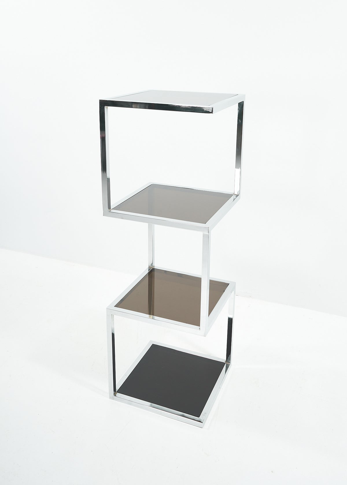 Étagère tripartite chrome 1970s